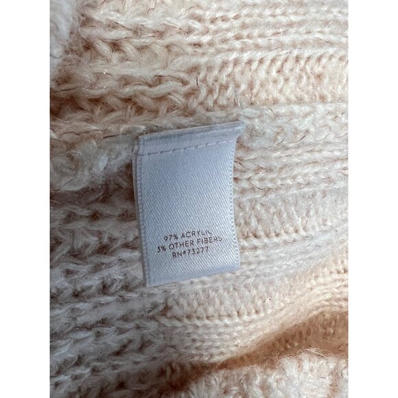 LC Lauren Conrad Mock Neck Sweater~Size XS~Pale Pink Open Knit Romantic L6 20 - Picture 8 of 9